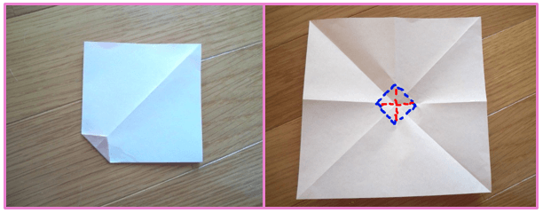 クリスマスオーナメント手作り折り紙　リボンの折り方3